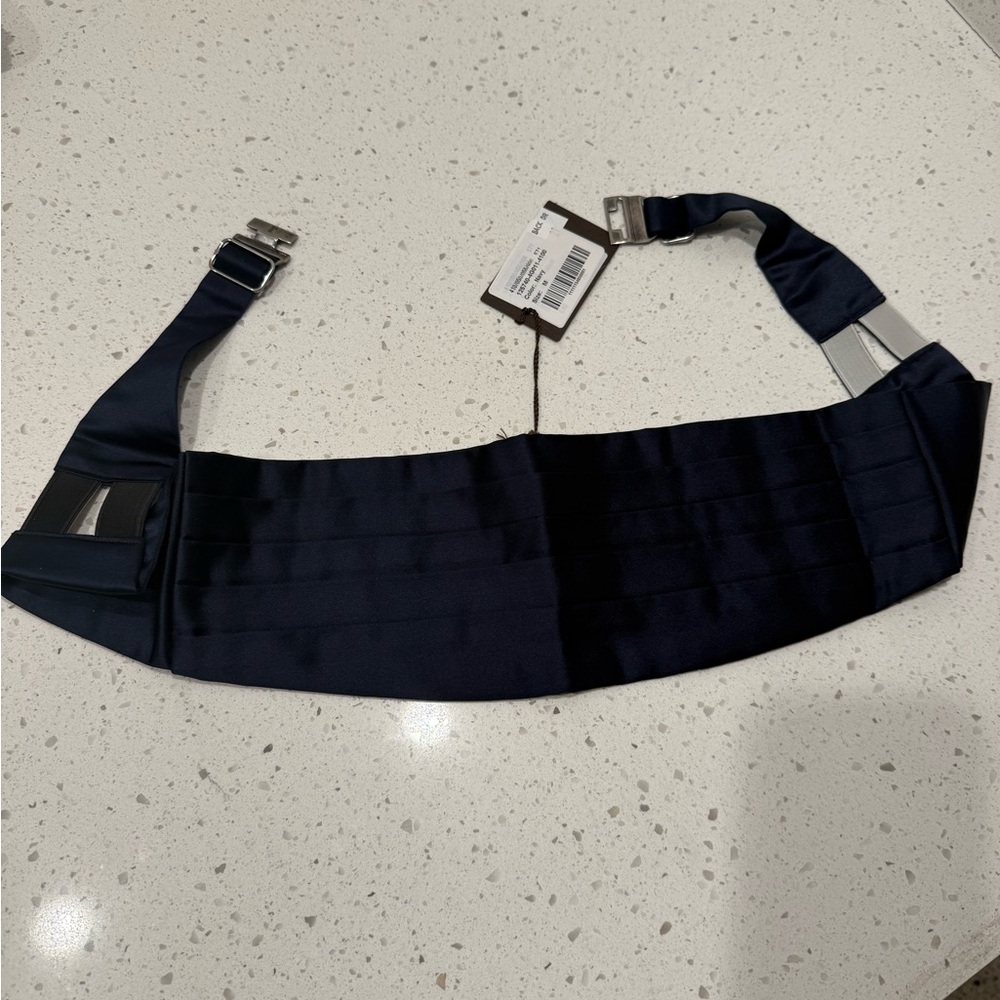 Gucci navy cummerbund belt